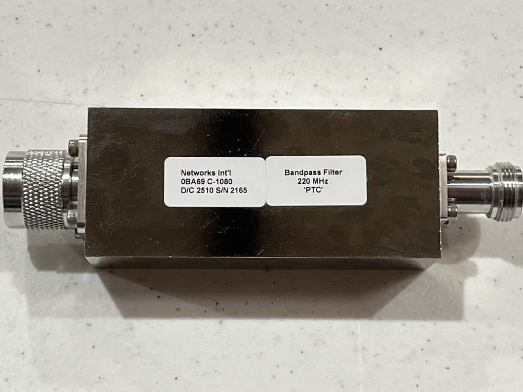 RF LINE FILTER, 220 MHz BANDPASS